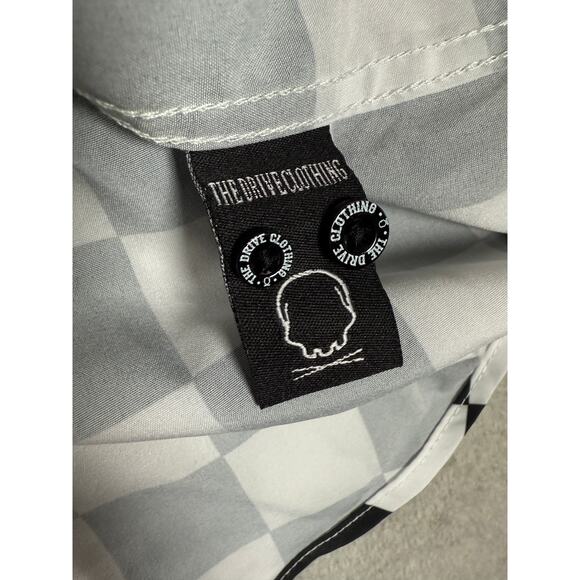 Live Fast Motorcycle Checkerboard Button Up 2XL - Picture 3 of 7